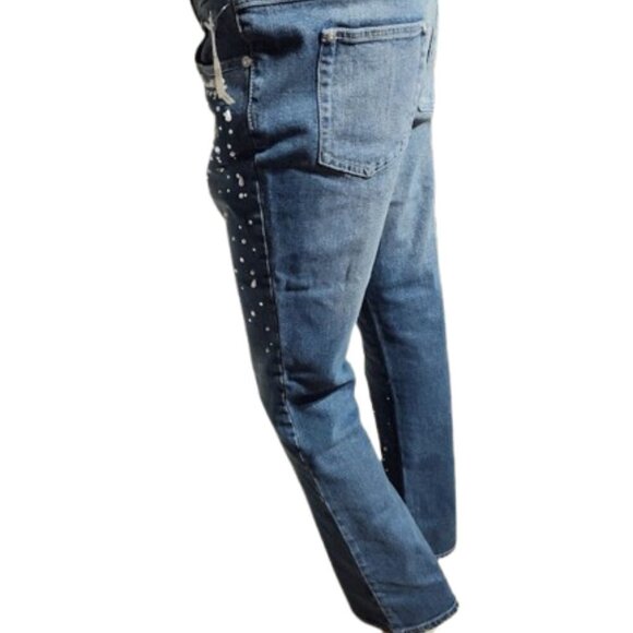 Bisou Bisou Vintage Rhinestone Women's Denim Jeans Blue Fade Size 10 with Chain - Picture 8 of 11